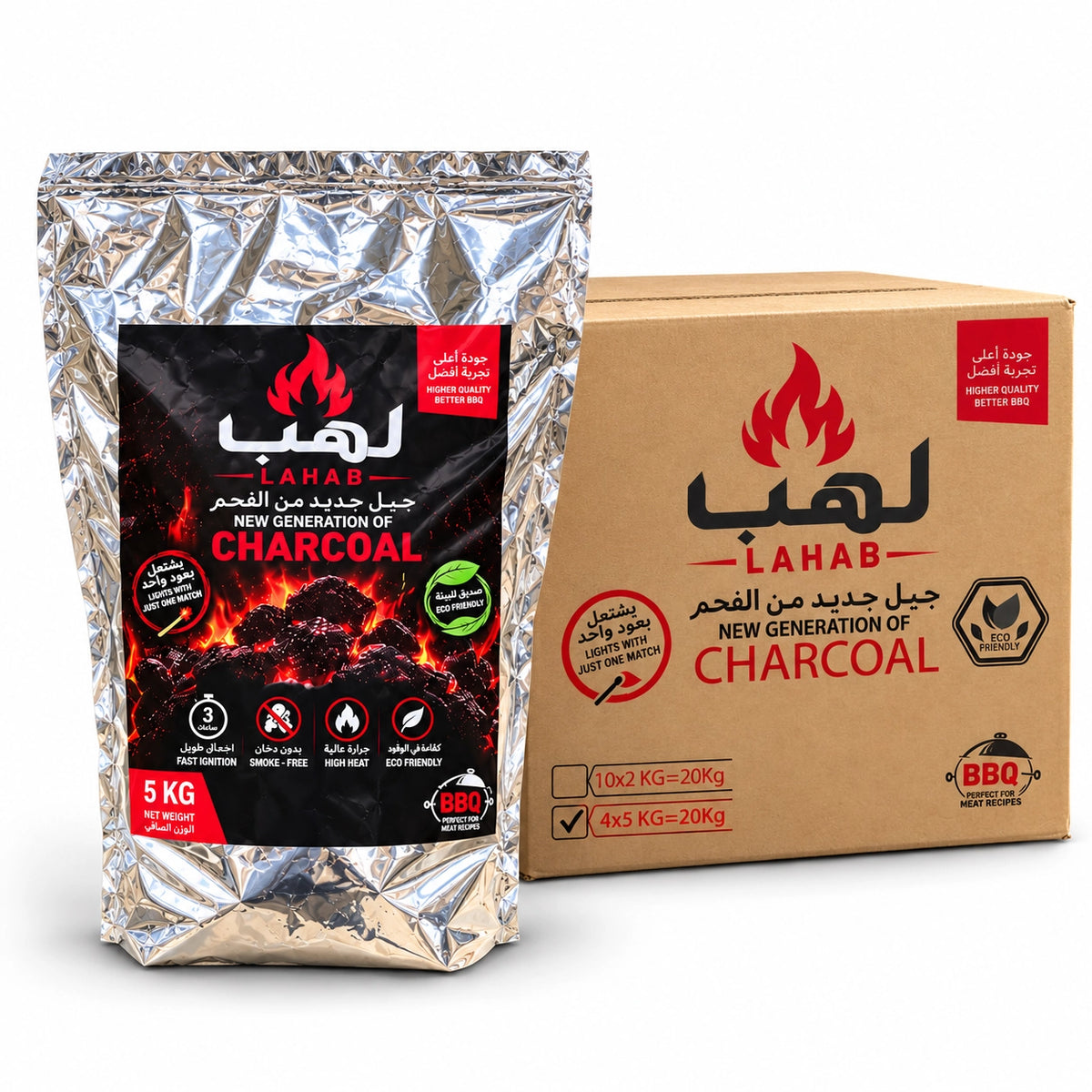 فحم لهب – كرتونة 4 × 5 كغ